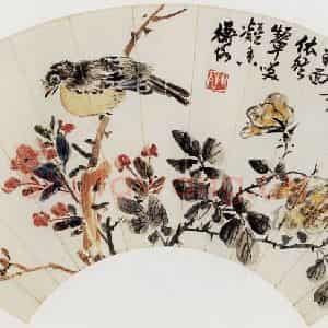 无纪年 陈师曾《花鸟扇面》国画花鸟作品图片鉴赏