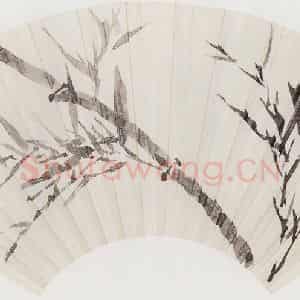 无纪年 陈师曾《墨竹扇面》国画花鸟作品图片鉴赏
