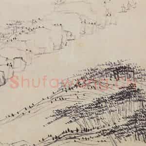 1913年 陈师曾《山水册页》国画山水作品图片鉴赏