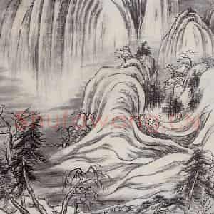 1920年 陈师曾《关山积雪图》国画山水作品图片鉴赏