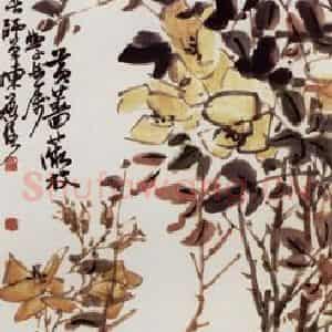 1921年 陈师曾《蔷薇》国画花鸟作品图片鉴赏