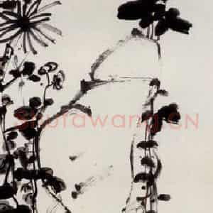 1921年 陈师曾《菊石》国画花鸟作品图片鉴赏