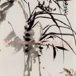 1921年 陈师曾《兰竹》国画花鸟作品图片鉴赏