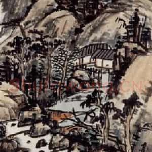 1922年 陈师曾《山水》国画山水作品图片鉴赏