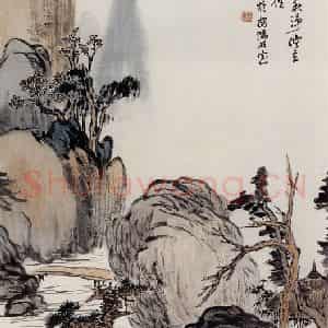1922年 陈师曾《山水》国画山水作品图片鉴赏