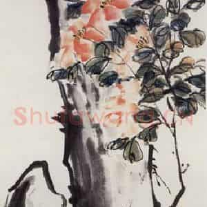 1923年 陈师曾《山茶》国画花鸟作品图片鉴赏