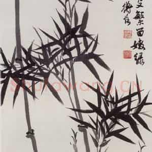 1923年 陈师曾《墨竹》国画花鸟作品图片鉴赏