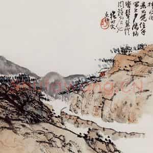 无纪年 陈师曾《西山策蹇》国画山水作品图片鉴赏