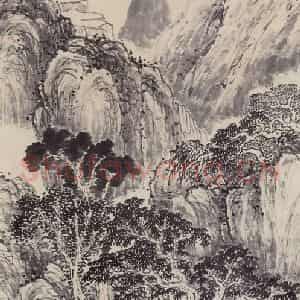 1915年 陈师曾《拟沈周夏日山居图》国画山水作品图片鉴赏