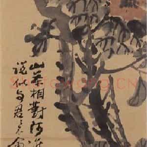 无纪年 陈师曾《山茶》国画花鸟作品图片鉴赏