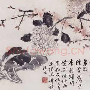1912年 陈师曾《花卉》国画花鸟作品图片鉴赏