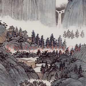 1913年 陈师曾《山水》国画山水作品图片鉴赏
