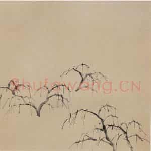 无纪年 陈师曾《秋柳图》国画花鸟作品图片鉴赏