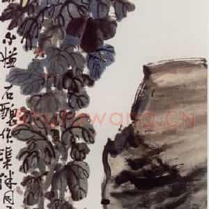 无纪年 陈师曾《菊石》国画花鸟作品图片鉴赏