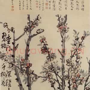 无纪年 陈师曾《碧桃》国画花鸟作品图片鉴赏