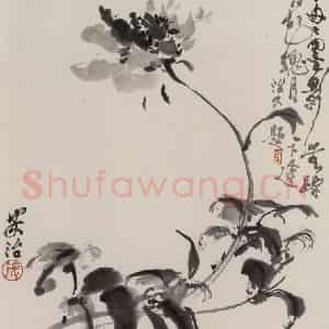 1979年 张安治《墨芍药》国画花鸟作品图片鉴赏