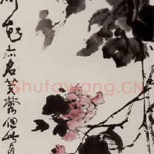 1987年 张安治《木芙蓉》国画花鸟作品图片鉴赏
