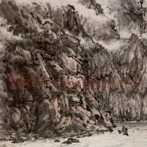1988年 张安治《峡谷云飞》国画山水作品图片鉴赏