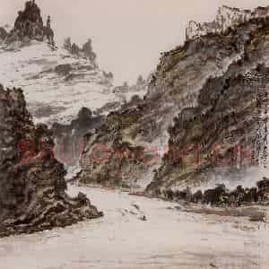 80年代 张安治《巫峡道中》国画山水作品图片鉴赏