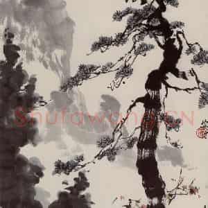1937年 张安治《桂林山中》国画山水作品图片鉴赏