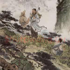 1956年 张安治《采药图》国画人物作品图片鉴赏
