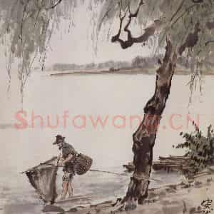 1957年 张安治《湖上清晨》国画综合作品图片鉴赏