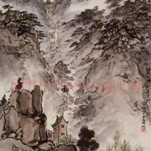 1962年 张安治《泰山南天门》国画山水作品图片鉴赏
