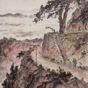 1963年 张安治《井冈山黄洋界》国画山水作品图片鉴赏