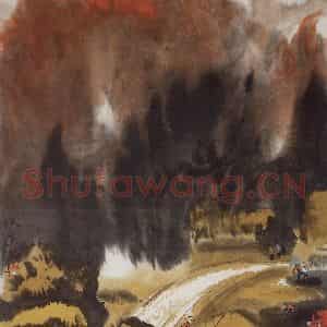 1978年 徐希《禾场上》国画山水作品图片鉴赏