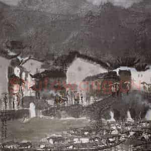 1998年 徐希《姑苏小镇》国画综合作品图片鉴赏