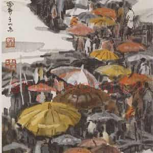 2000年 徐希《湘西集市》国画人物作品图片鉴赏