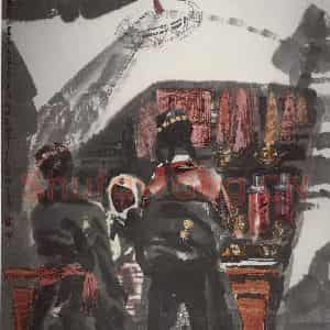 徐希《拉萨冲赛康市集》国画人物作品图片鉴赏