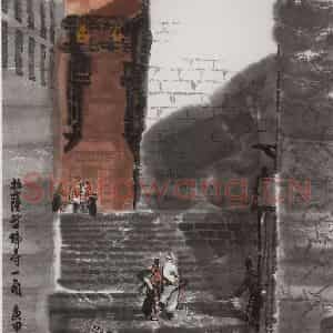 1980年 徐希《拉萨哲蚌寺一角》国画综合作品图片鉴赏