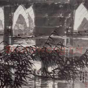 1982年 徐希《湖上晨曲》国画山水作品图片鉴赏