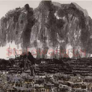 1993年 徐希《太行.山村.人家》国画山水作品图片鉴赏