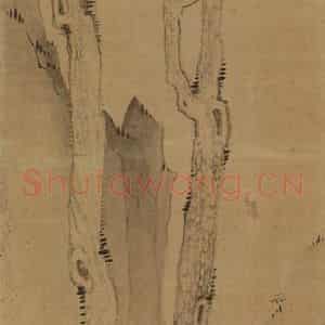 清代 梅清《梅清双松图轴》国画山水作品图片鉴赏