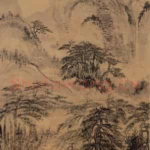 清代 恽寿平《恽寿平万壑松风图轴》国画山水作品图片鉴赏