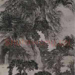 清代 王翚《王翚秋林书屋图轴》国画综合作品图片鉴赏