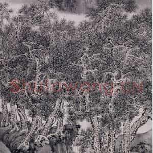 清代 华岩《华岩万壑松风图轴》国画山水作品图片鉴赏
