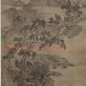 明代 唐志契《唐志契山雨欲来图轴》国画山水作品图片鉴赏