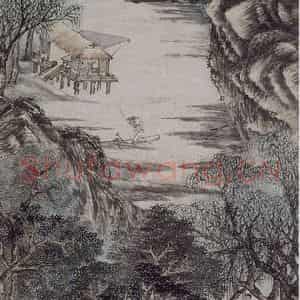 明代 盛茂烨《盛茂烨江深草阁图轴》国画综合作品图片鉴赏