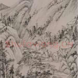 明代 王时敏《王时敏云谷乔松图轴》国画综合作品图片鉴赏