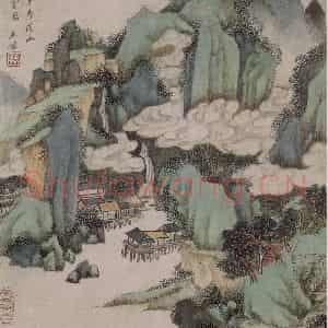 清代 王鉴《王鉴仿宋元山水图册》国画山水作品图片鉴赏