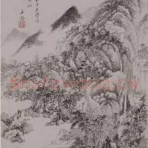 清代 王鉴《王鉴仿宋元山水图册》国画山水作品图片鉴赏