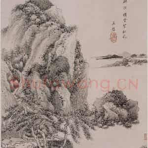 清代 王鉴《王鉴仿宋元山水图册》国画山水作品图片鉴赏
