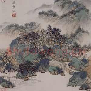 清代 王鉴《王鉴仿宋元山水图册》国画山水作品图片鉴赏