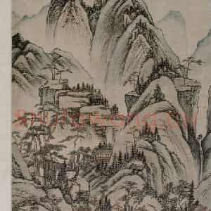 清代 弘仁《弘仁披云峰图轴》国画综合作品图片鉴赏