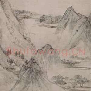 清代 查士标《查士标仿宋元山水图屏》国画山水作品图片鉴赏