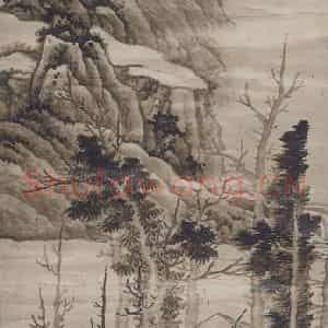 清代 龚贤《龚贤春山图轴》国画山水作品图片鉴赏
