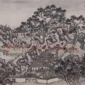 清代 董诰《董诰姑苏名胜图册》国画山水作品图片鉴赏